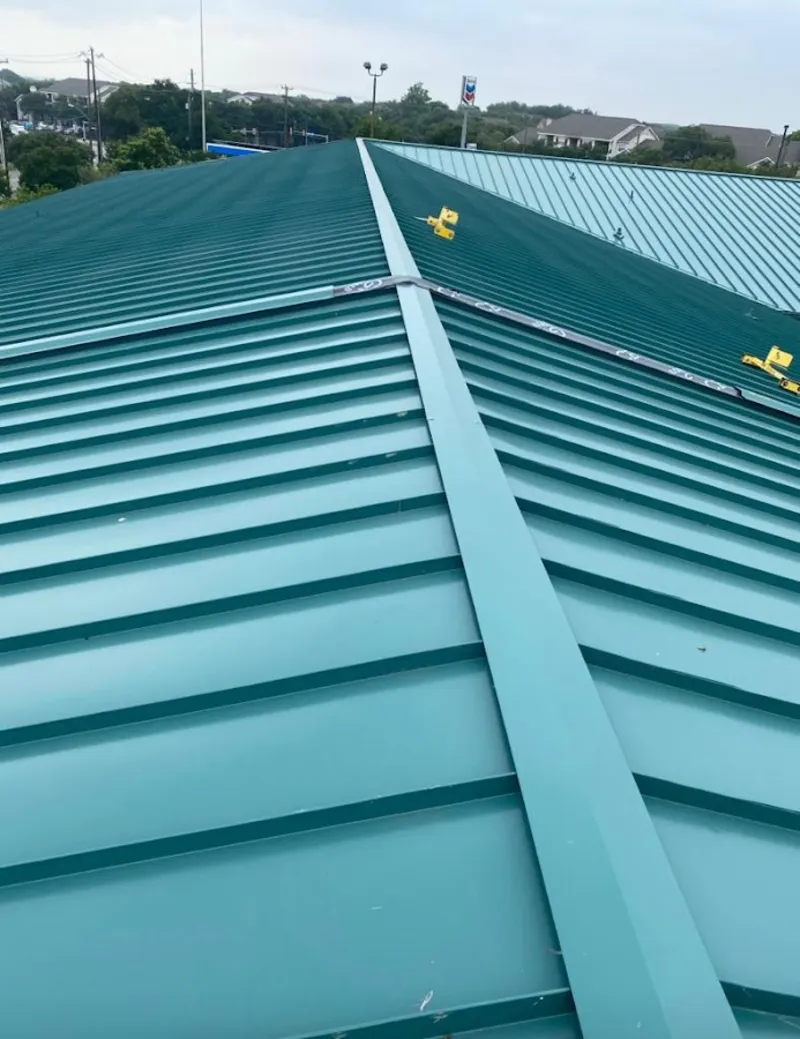 Green commercial metal roof ridge and valley for Metal Roof Repair in West Haven